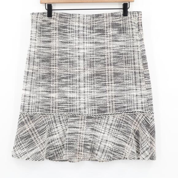Max Studio Women's Tweed Pencil Skirt Grey White Elastic Waist Sz XL NWT Career - Picture 2 of 5